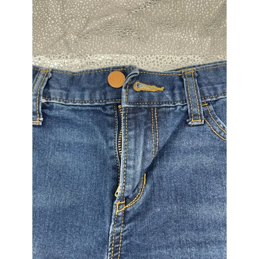 Old Navy Girls Faded Dark Wash Blue Denim Jean Shorts Youth Size 14